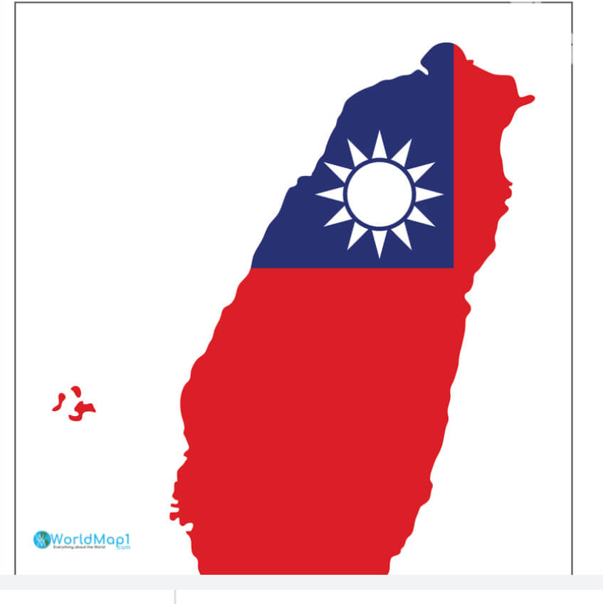 Carte avec drapeau de Taiwan